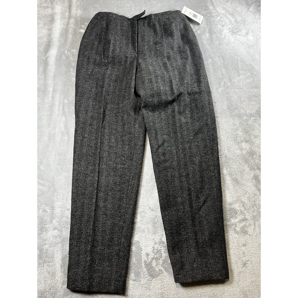 Vintage Harve Benard Striped Wool Pleated Trouser Pants Size 14 Gray Office NWT